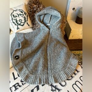 STELLA MCCARTNEY Gray Alpaca & Flax Hooded Poncho - Size S - GOOD Condition